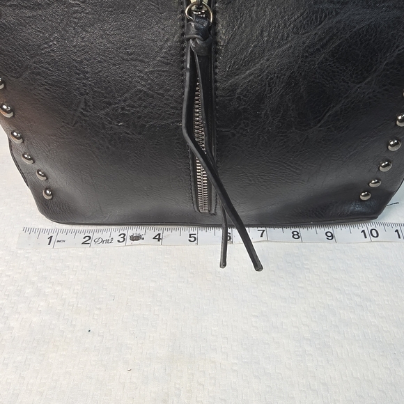 Sam And Hadley Chic Black Studded Crossbody Bag Mutiple Compartnents - Picture 5 of 11